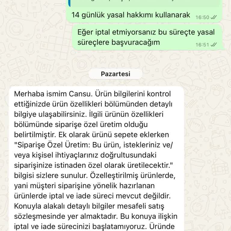 Vivense'den Aldığım Ürün İade Edilmiyor