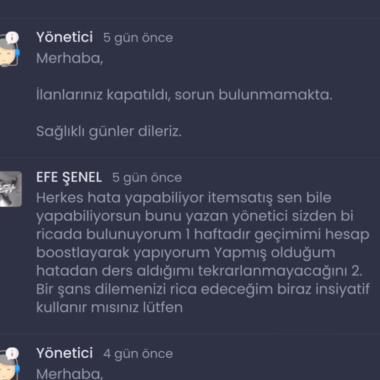 Haksız Chat Yasağı Ve Destek Politikası