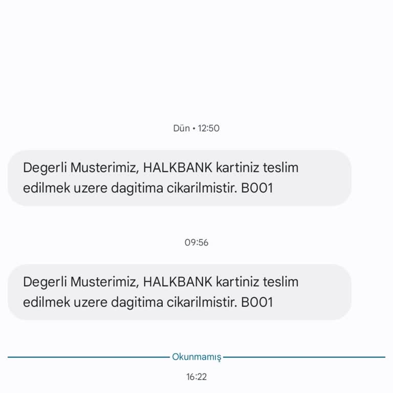 Halkbank Para Kartımın Teslimatında Yaşanan Sorunlar