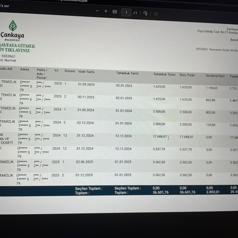 Çankaya Belediyesi'nin Haksız Vergi Talebi