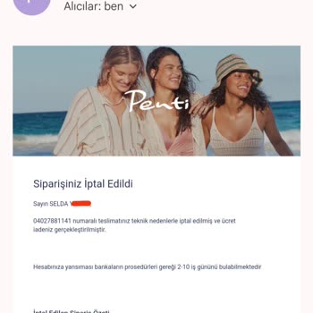 Penti Online Siparişte Stok Yetersizliği Ve İptal Sorunu