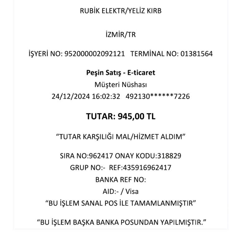 Sipariş Verdim, Ne Mama Var Ne İade!