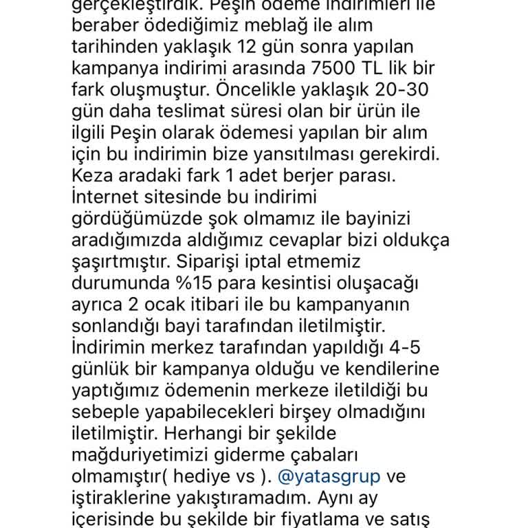 Peşin Ödeme Sonrası İndirim Mağduriyeti