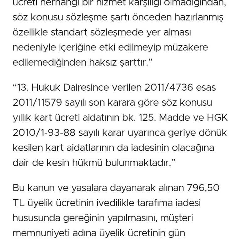 Bilgim Dışında Kesilen Kart Aidatı