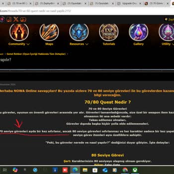 Nowa Online World'de Yanıltıcı Görev Sıfırlama Politikası Ve Oyuncu Susturma!