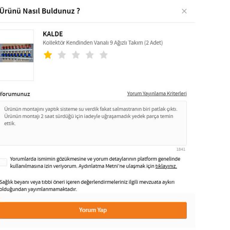 Trendyol'da Olumsuz Yorum Engeli