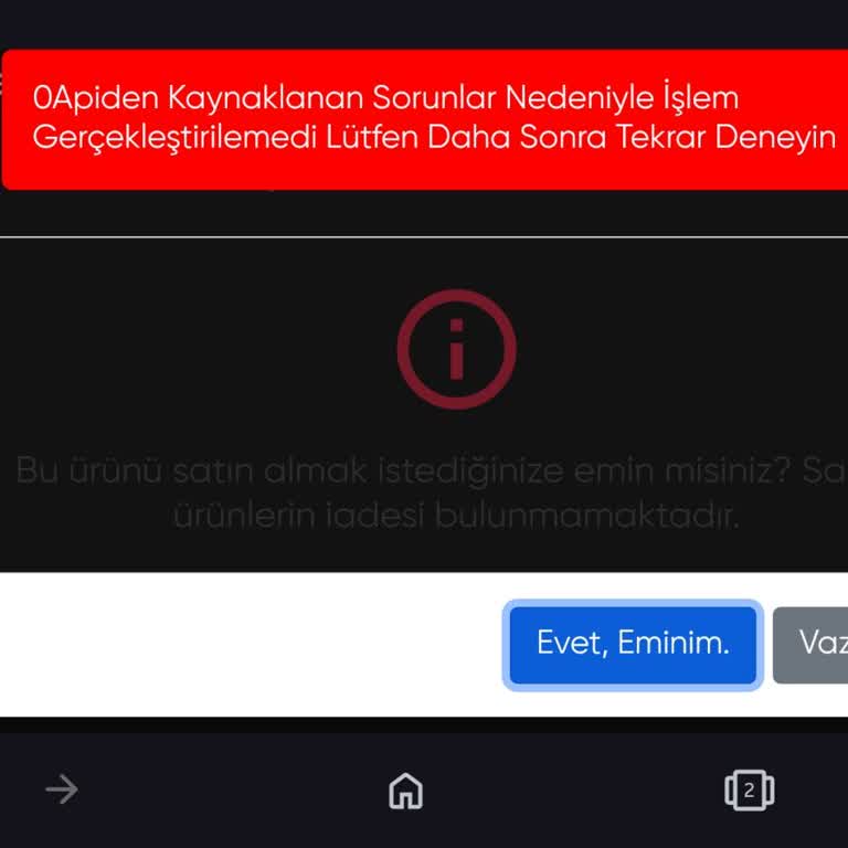 Satın Alınan UC'nin Hatalı Olması Ve Para İadesi Sorunu