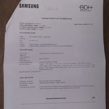 Samsung Galaxy TAB A9+ Tabletin Algılamama Sorunu Ve Servis Süreci