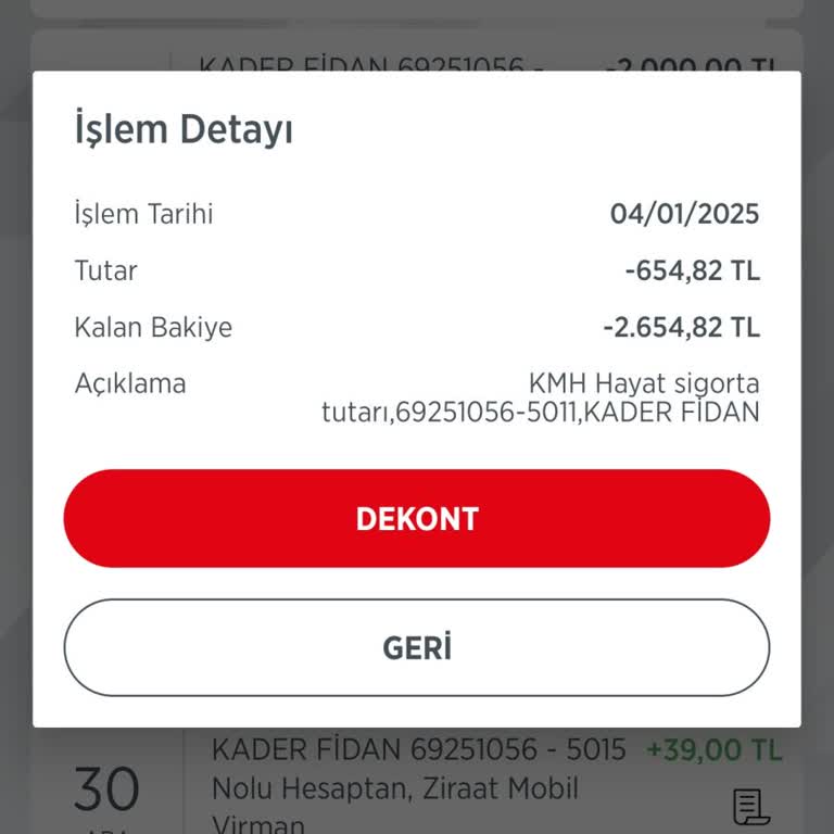 Bilinmeyen Kesinti: KMH Sigorta Tutarı