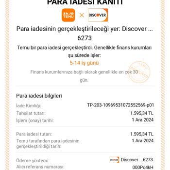 İptal Edilen Siparişin İadesi Yapılmadı