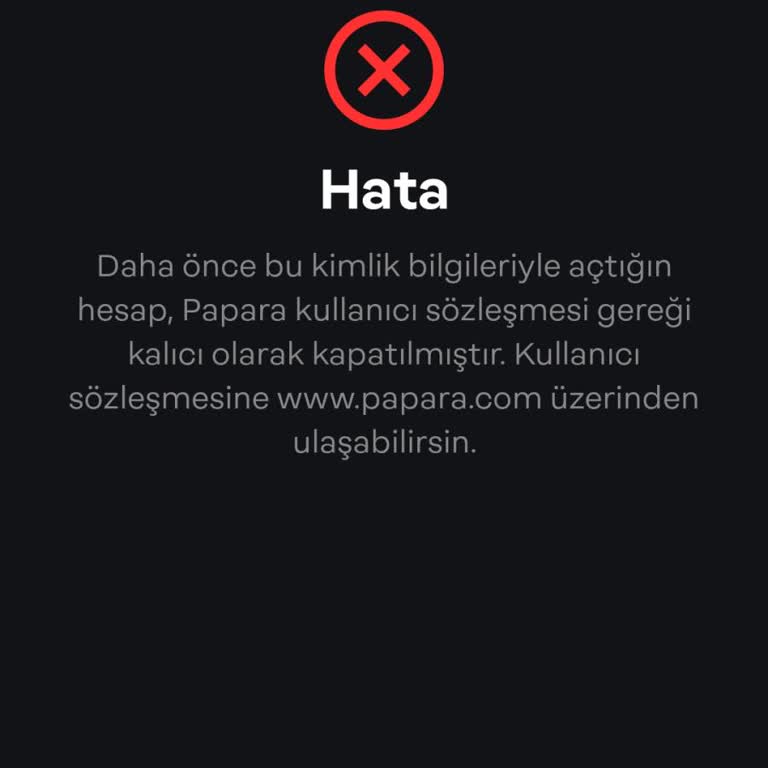 Papara Hesabımın Aniden Kapanması