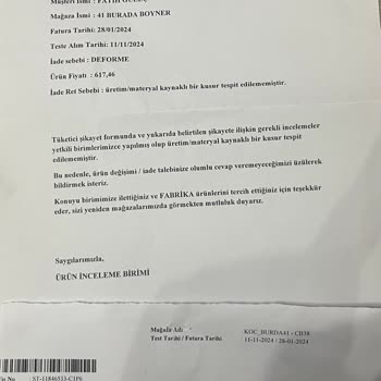 Boyner Ve Fabrika Markası: Kalitesiz Ürün Ve Yetersiz Müşteri Hizmeti
