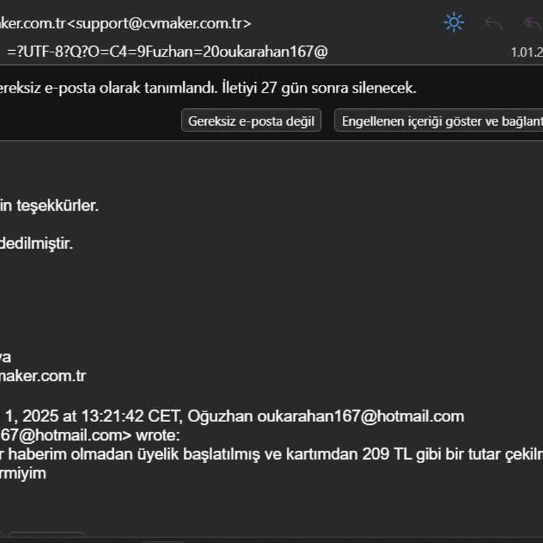 Habersiz Üyelik Ve İade Edilmeyen Ücret