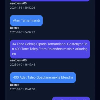 Eksik Sipariş Ve Yanıltıcı Destek Cevapları