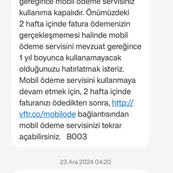 Vodafone Pay Abonelik İptali