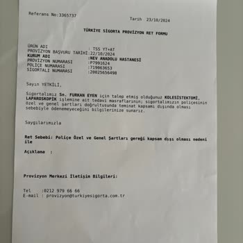 Özel Sağlık Sigortası Mağduriyeti: Ameliyat Ücreti Karşılanmadı