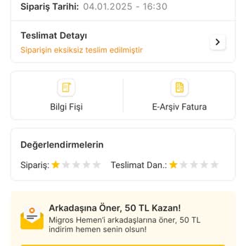Migros Hemen'den Teslim Edilmeyen Sipariş Ve İade Sorunu