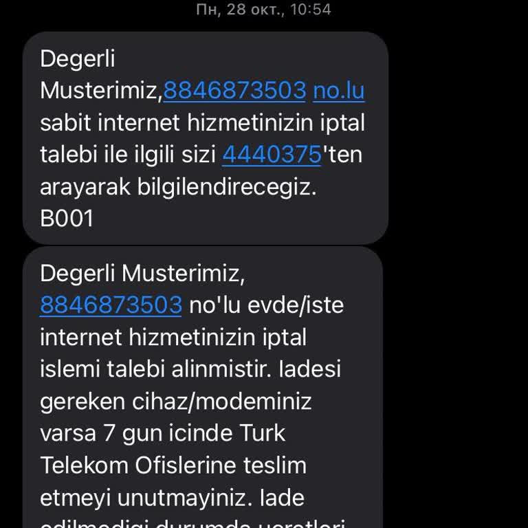 Türk Telekom Kapatılmış Hesaba Gelen Faturalar