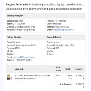 Kedi Maması Siparişimde Çifte Çekim Ve İletişimsizlik Sorunu