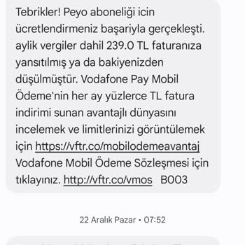 Vodafone'un İzinsiz Abonelik Kesintileri Ve Ücret İadesi Talebi
