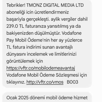 Vodafone'un İzinsiz Abonelik Kesintileri Ve Ücret İadesi Talebi