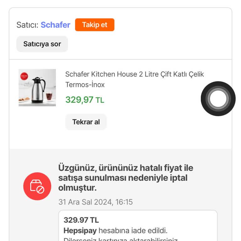 Hepsiburada'da İptal Edilen Sipariş Ve Yetersiz Telafi