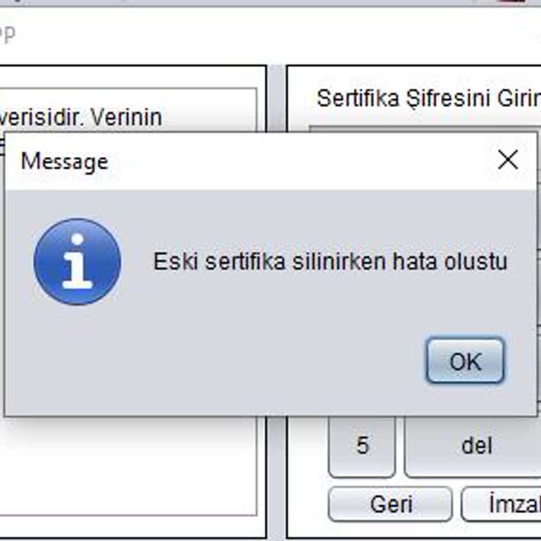 Sertifika Yenileme İşleminde Hata Ve Acil Destek İhtiyacı