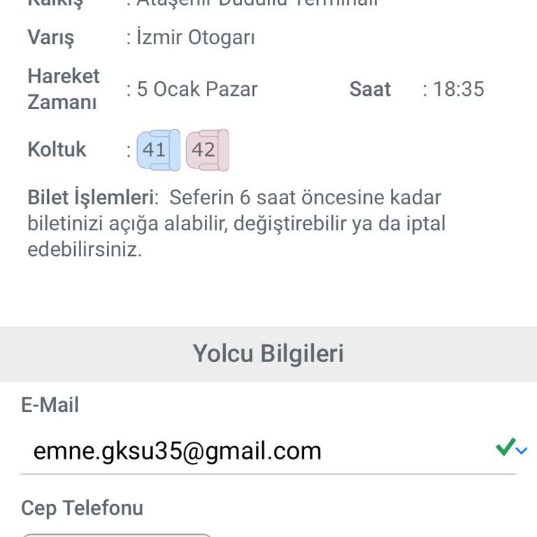 Obilet Üzerinden Alınan Biletin Görünmemesi