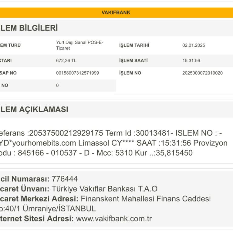 Yetkisiz Çekim: VakıfBank'tan Onaysız 672 TL İşlemi