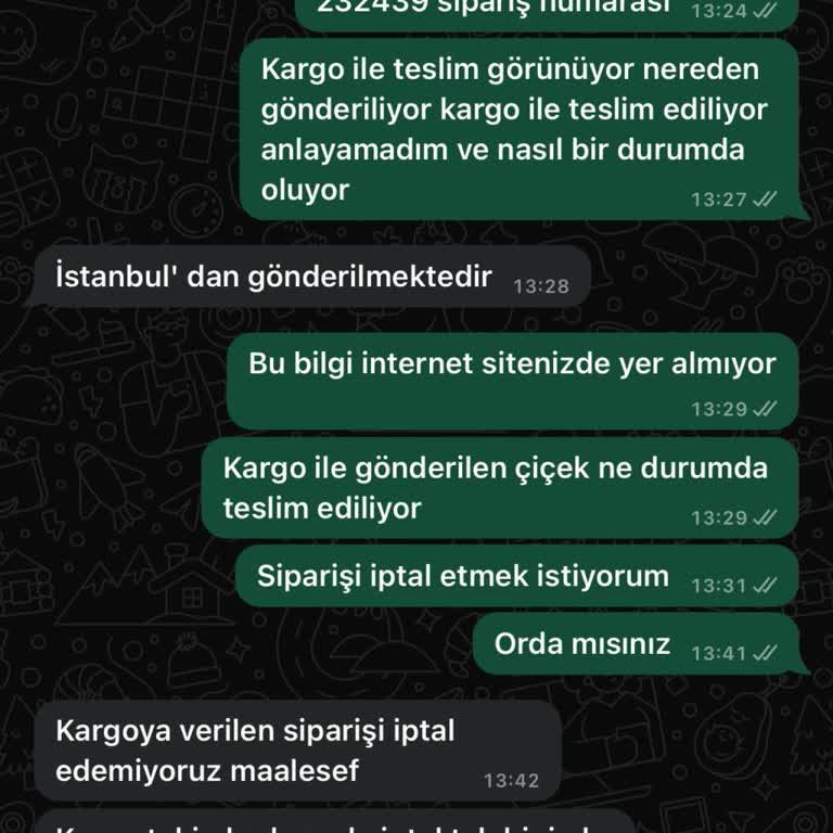 Teslimat Sorunu Ve İletişim Eksikliği
