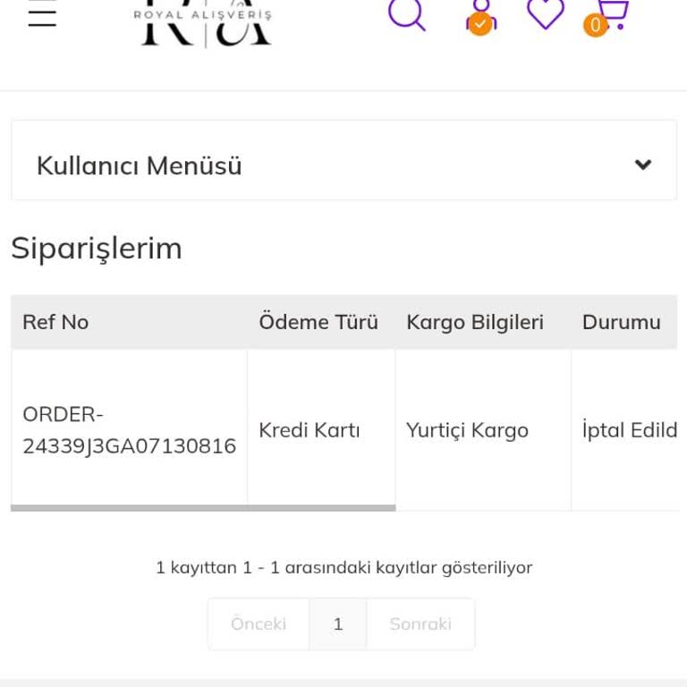 Royal Alışveriş Sitesi Mağduriyeti: İade Edilmeyen Siparişler