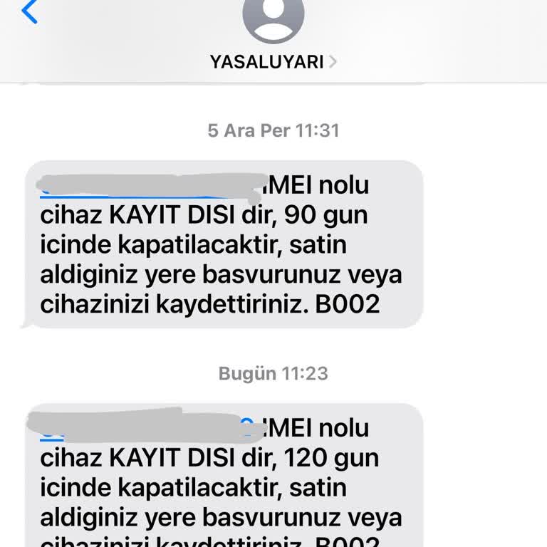 Yurt Dışı Cihaz Kaydı Yapıldı Ama Mesajda Eksik IMEI Sorunu