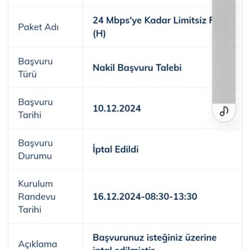 İnternet Nakil Başvurusunda Geri Dönüş Sorunu