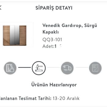 Vivense'den Geciken Gardırop Teslimatı Ve İade Talebi