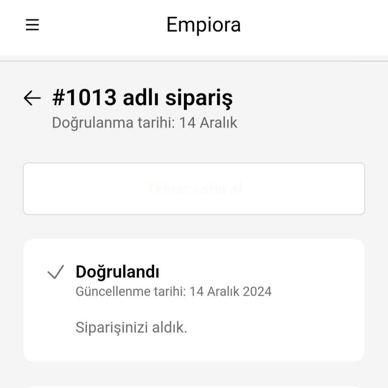 Empiora'dan Sipariş Sonrası İletişim Sorunu