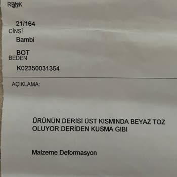Bambi'den Aldığım Bot Hızla Deforme Oldu Ve İade Süreci Sorunlu