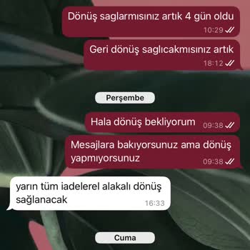 İade İşlemlerinde İletişim Sorunu Ve Geri Ödeme Talebi