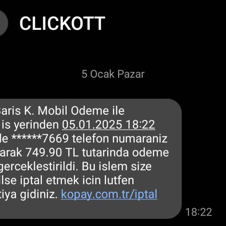 Yetkisiz Mobil Ödeme İşlemi