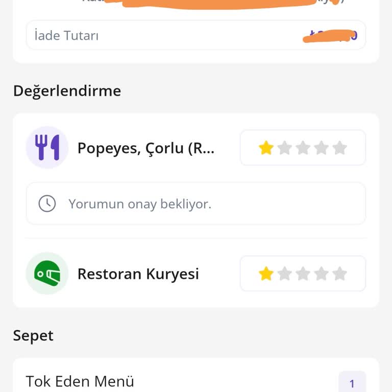 GetirYemek Teslim Edilmeyen Sipariş ve Yanıltıcı Bilgilendirme