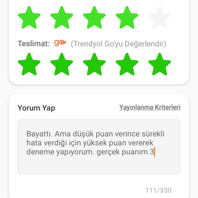 Trendyol Yemek'te Güvenilirlik Sorunu: Yanıltıcı Puanlama Sistemi