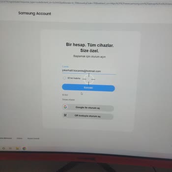 Samsung Hesabına Giriş Sorunu