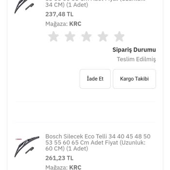 Epttavm Boş Kutu Şoku: Bosch Marka Silecek Teslimatı