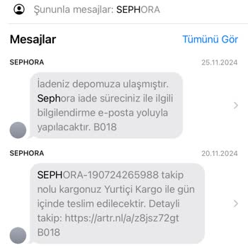 Sephora'dan Geri Ödeme Mağduriyeti