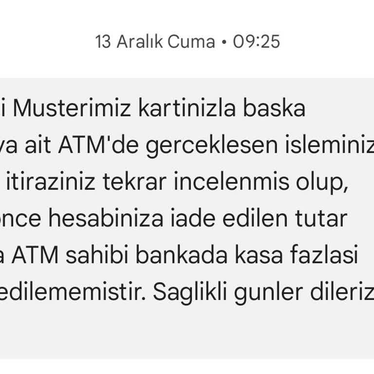 ATM Para Yutma Sorunu Ve Yetersiz Destek