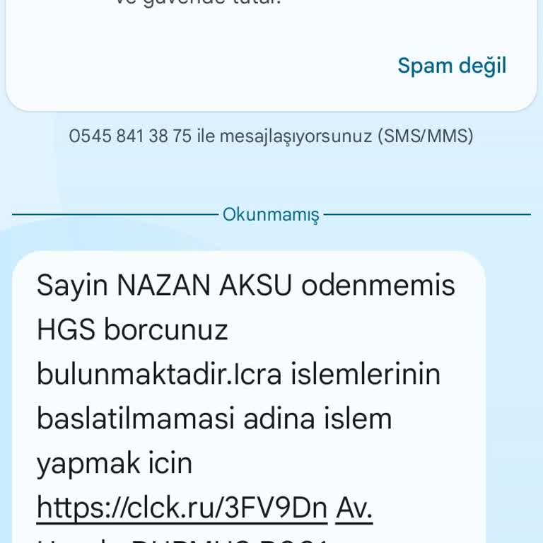 HGS Borcu Ve Kimlik Bilgilerinin Ele Geçirilmesi Şüphesi
