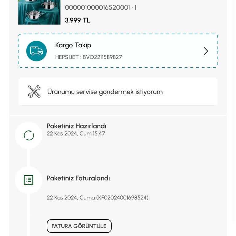 Karaca'dan Alınan Tencere Seti Teslim Edilmiyor