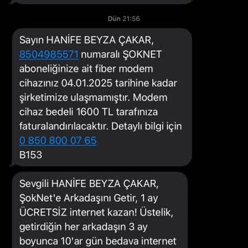 Modem Ücreti Haksız Talep Ediliyor