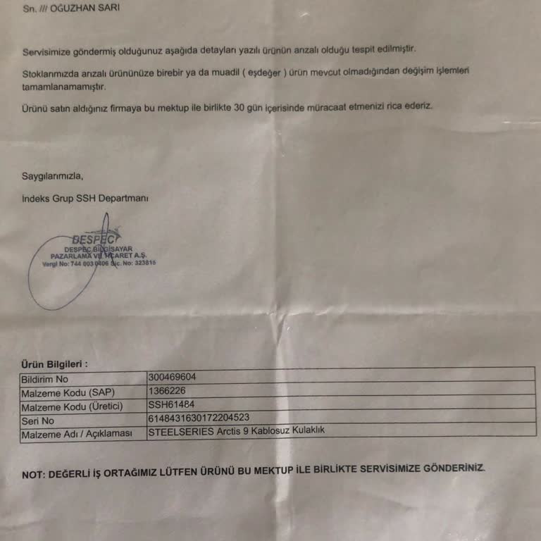 Garanti Sürecinde Mağduriyet: Ürün Değişimi Talebi