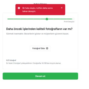 Armut.com'da Hizmet Eklemeye Çalışırken Sürekli Hata Alıyorum