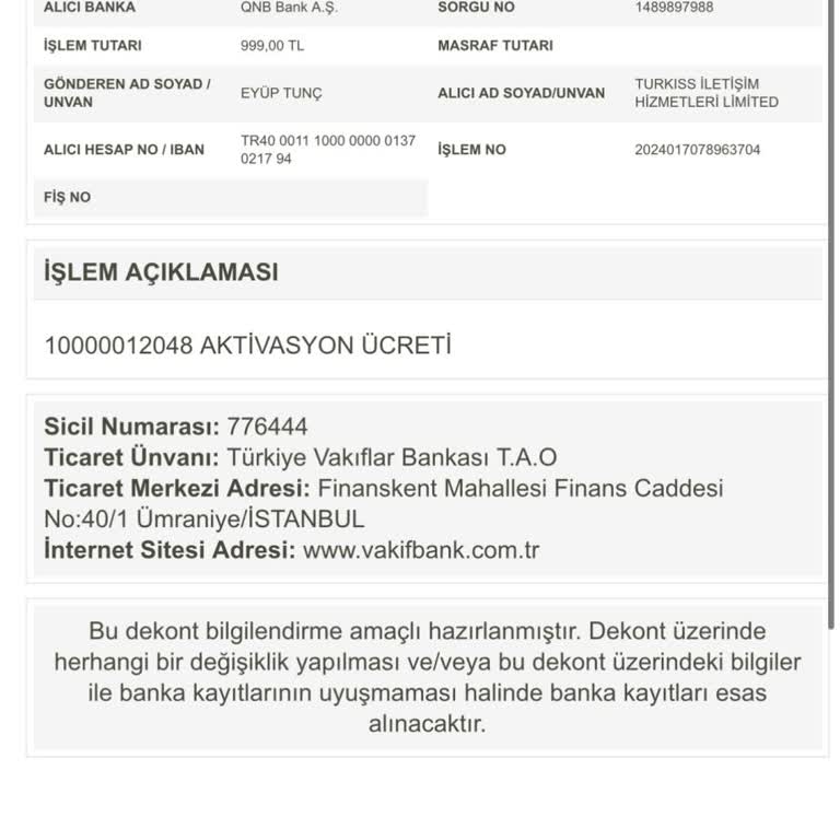 Haksız Aktivasyon Ücreti Ve Tehdit Edici Yaklaşım
